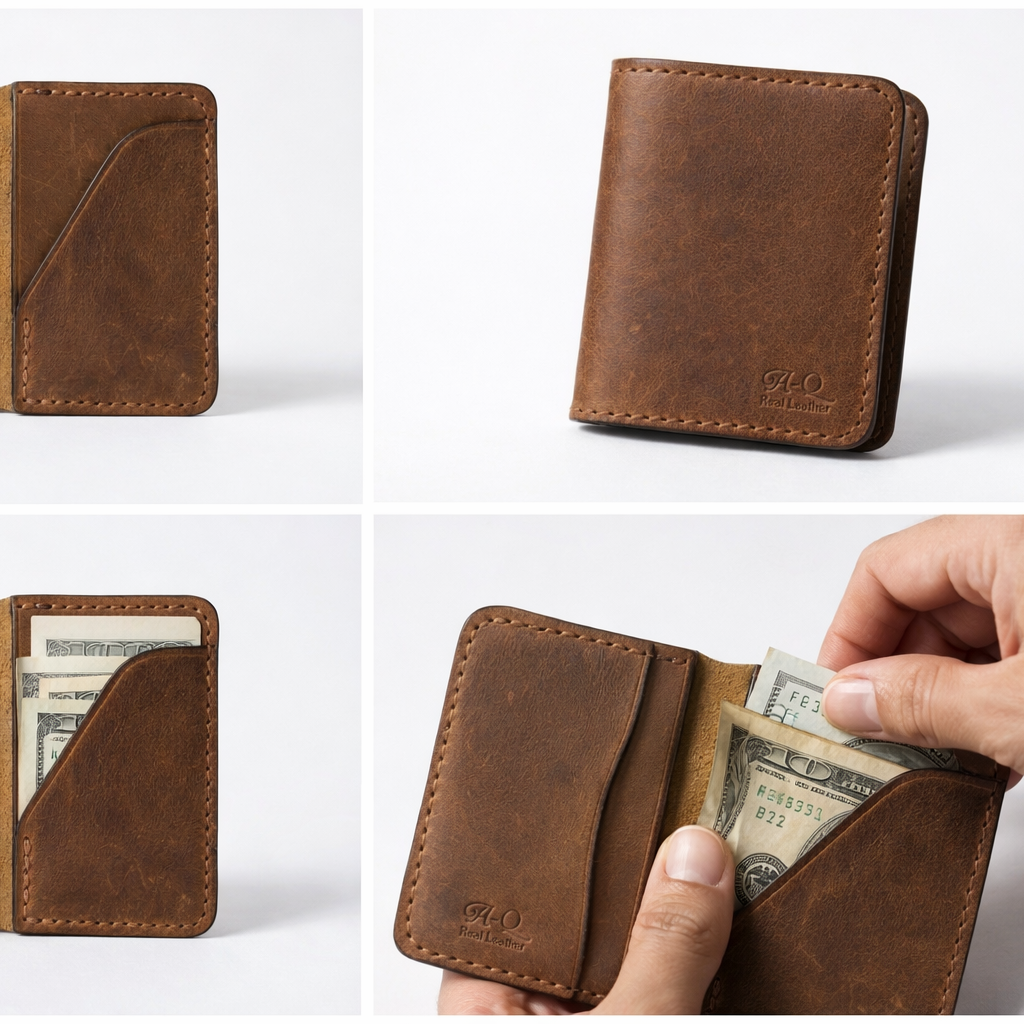 Bi-Fold – 100% Handmade Leather Cardholder Wallet