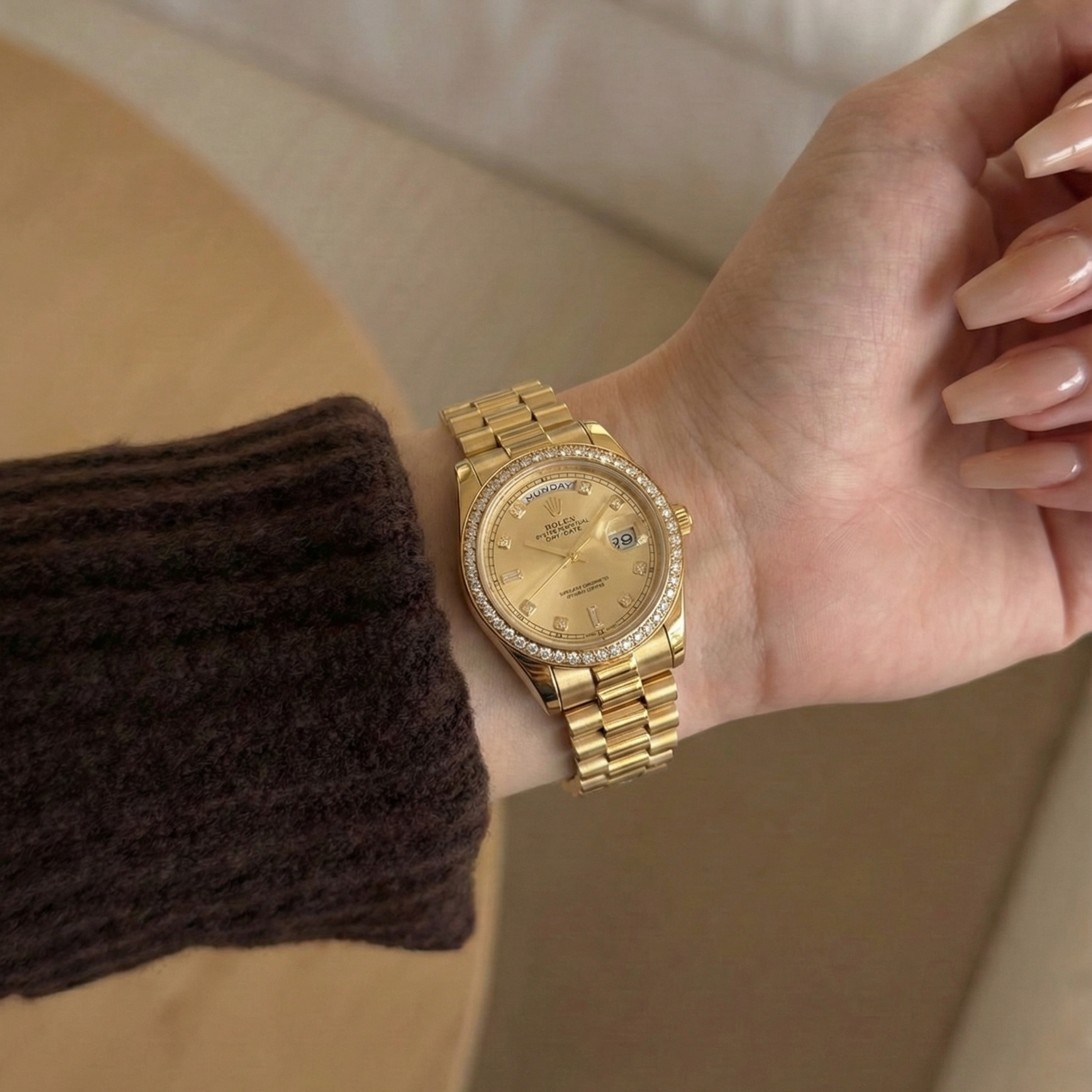 Rolex Day-Date  Gold with Diamond Bezel