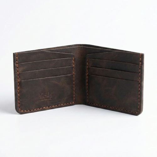 100% Handmade Soft Leather Wallet - 6 Cards Holder