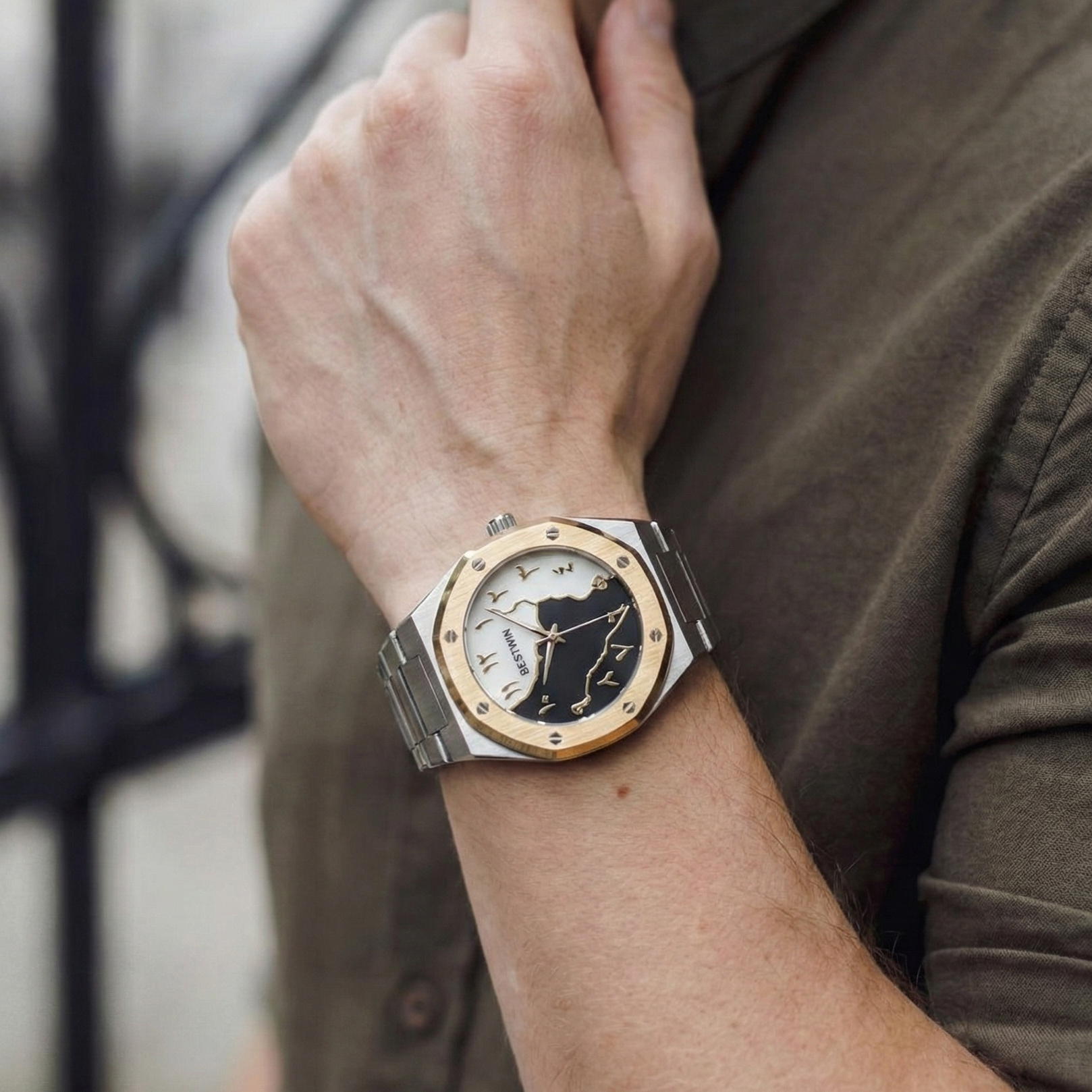 Luxury Watch with Arabic Numerals