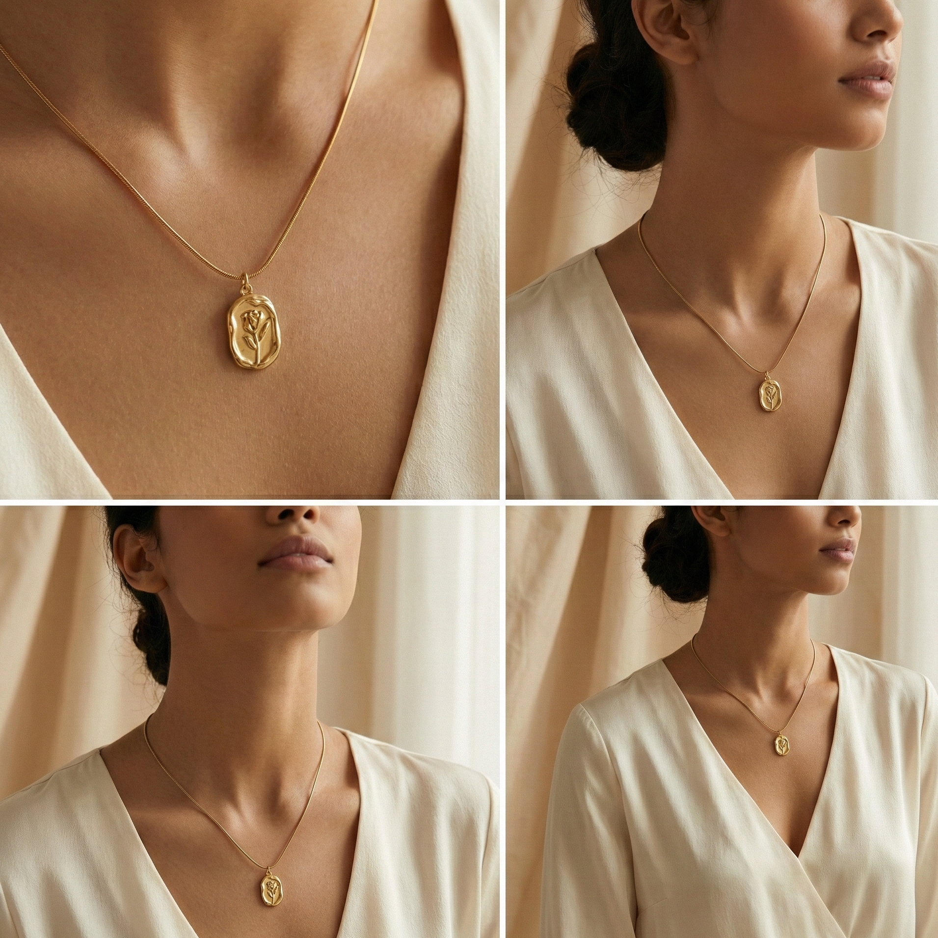 Vintage Rose Emblem Necklace
